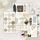 vintage astronomy paper scraps and dot sticker sheet