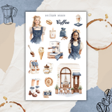 coffee and denim sticker sheet bundle