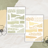 spring pattern torn paper sticker sheet bundle