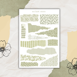 spring pattern torn paper sticker sheet bundle