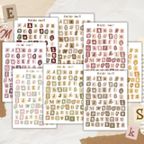 colorful paper scraps alphabet sticker sheet bundle