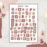 colorful paper scraps alphabet sticker sheet bundle