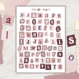 colorful paper scraps alphabet sticker sheet bundle