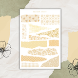 spring pattern torn paper sticker sheet bundle