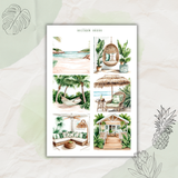 tropical summer sticker sheet