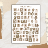 colorful paper scraps alphabet sticker sheet bundle