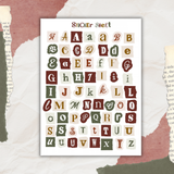 colorful paper scraps alphabet sticker sheet bundle