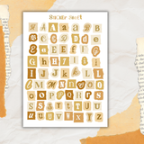 colorful paper scraps alphabet sticker sheet bundle