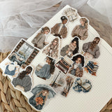 Rainy September die cut girls sticker