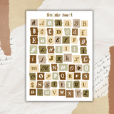 colorful paper scraps alphabet sticker sheet bundle