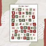 colorful paper scraps alphabet sticker sheet bundle