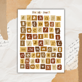 colorful paper scraps alphabet sticker sheet bundle
