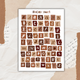 colorful paper scraps alphabet sticker sheet bundle