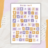 colorful paper scraps alphabet sticker sheet bundle