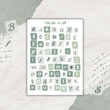 NEW colorful torn paper alphabet sticker sheet