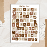 colorful paper scraps alphabet sticker sheet bundle