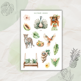tropical summer sticker sheet
