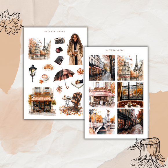 autumn in Paris sticker sheets