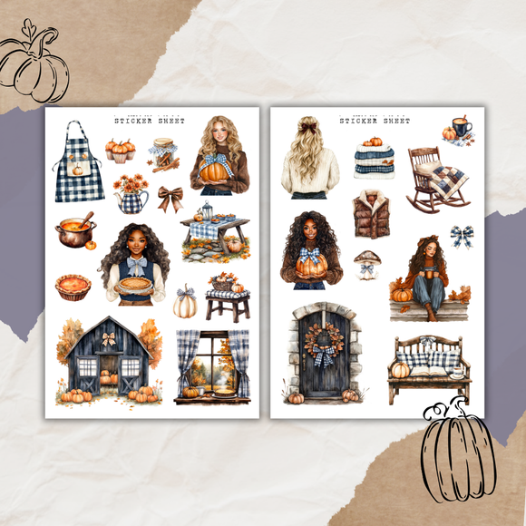 pumpkin cottage sticker sheet bundle