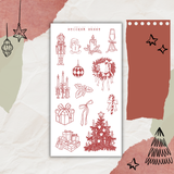 vintage christmas sketches sticker sheet bundle