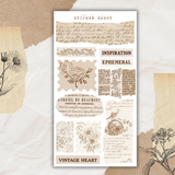 vintage botanicals stamp and paper scraps sticker sheet bundle