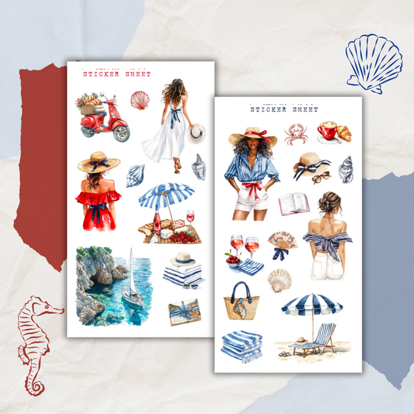 French riviera sticker sheet bundle