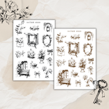 whimsical botanical sketches sticker sheet