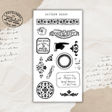 vintage collage elements sticker sheet bundle