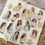 French lemon die cut girls sticker