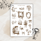 whimsical botanical sketches sticker sheet
