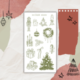 vintage christmas sketches sticker sheet bundle