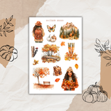 autumn walk in nature sticker sheet