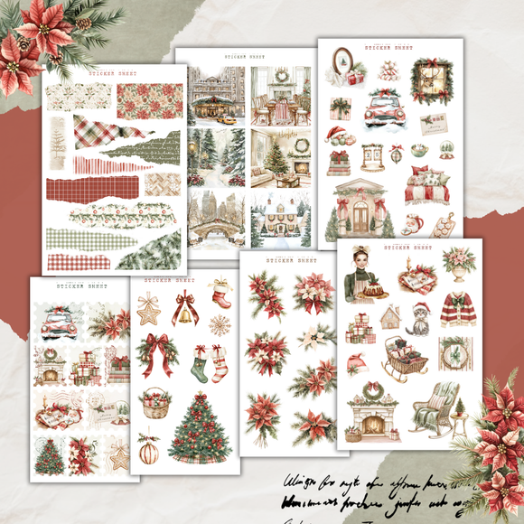 warm holidays sticker sheet bundle