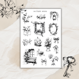 whimsical botanical sketches sticker sheet