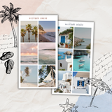 summer getaway pictures sticker sheet set