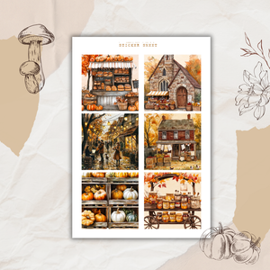 autumn farmers market sticker sheet