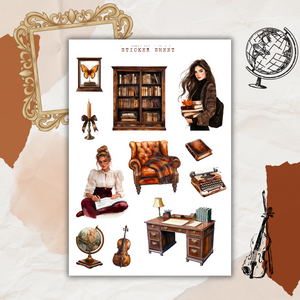 autumn academia sticker sheet bundle