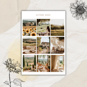 Tuscany pictures sticker sheet