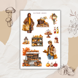 autumn farmers market sticker sheet