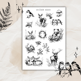 whimsical woodland sketches sticker sheet