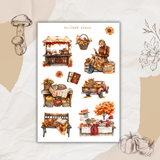 autumn farmers market sticker sheet