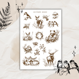 whimsical woodland sketches sticker sheet