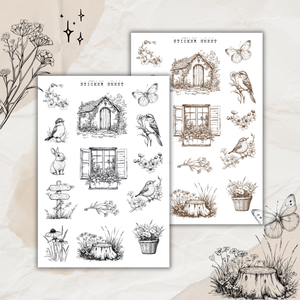 forest story sketches sticker sheet
