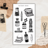 vintage office supplies sticker sheet bundle