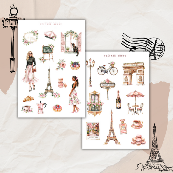 a day in Paris sticker sheet bundle