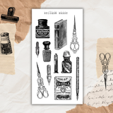 vintage office supplies sticker sheet bundle