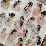 Tres chic fashion girls die cut sticker