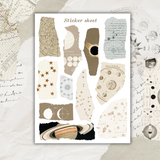 vintage astronomy paper scraps and dot sticker sheet