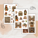 autumn library sticker sheet bundle