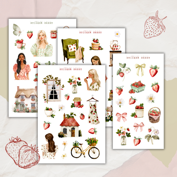 strawberry cottage sticker sheet bundle